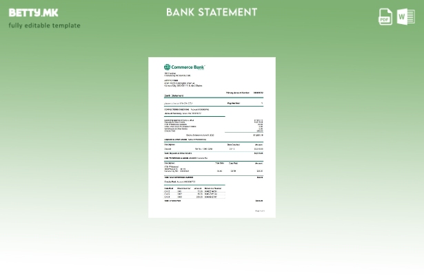 Модерен стил на САД Commerce bank шаблон за збор за доказ за адреса