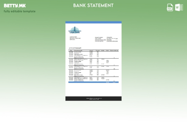Модерен стил на Света Луција Шаблон за зборови за лојален извод од банка