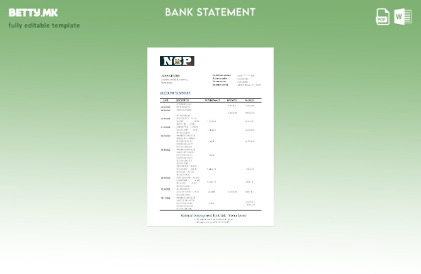 Модерен стил на Сиера Леоне шаблон за извод од банка за национален развој