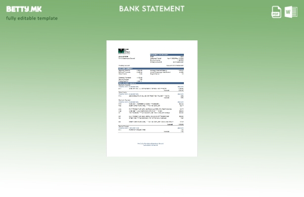 Модерен стил на ексел шаблон за извод од банка на Бурунди Банка на Африка (AutoS
