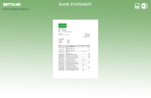 Модерен стил на ексел шаблон за извод од банка од Непал Набил