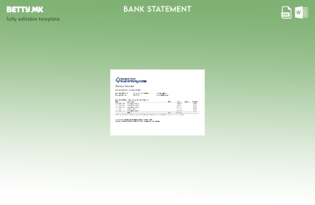 Модерен стил на ексел шаблон за извод од банка од Тајланд Бангкок