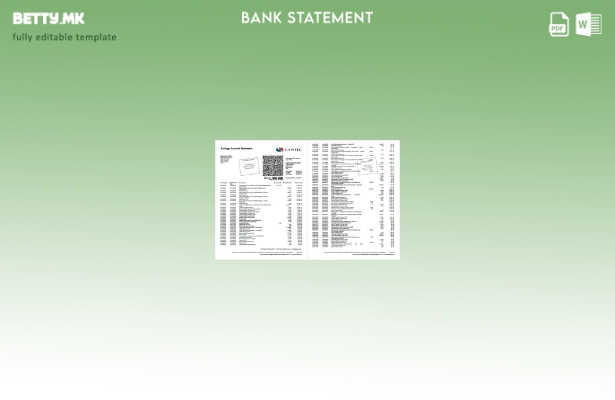 Модерен стил на страници со зборови за изводи од банкарска сметка во Јужна Африк