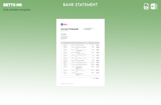Модерен стил на шаблон за збор за извод од банка во Индија Котак