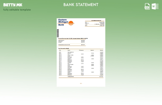 Модерен стил на шаблон за збор за извод од банка во источен Мичиген во САД