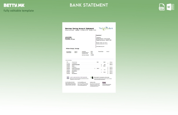 Модерен стил на шаблон за збор за извод од банка на САД Bancorp