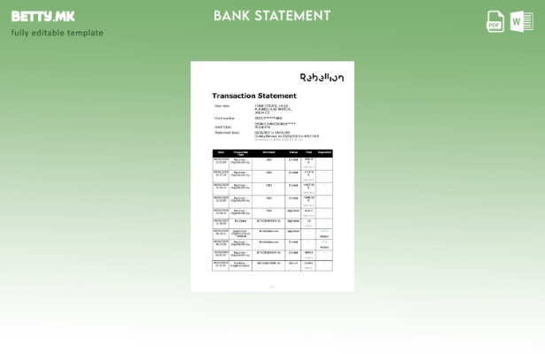 Модерен стил на шаблон за збор за изјава за трансакција Spain Rebellion Pay