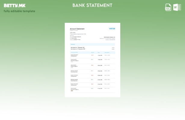 Модерен стил на шаблон за зборови за извод на сметката Lithuania Verse Payments