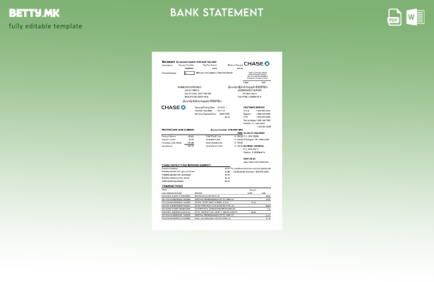 Модерен стил на шаблон за зборови за извод од картичката Mastercard на USA Chase