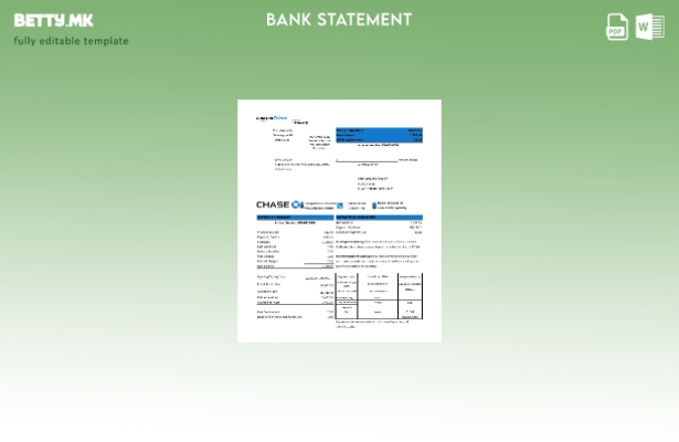 Модерен стил на шаблон за зборови за изјава за кредитна картичка USA Chase