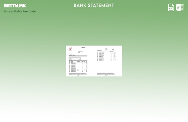 Модерен стил на шаблон за страници за Word од банкарски изводи во Кенија Absa