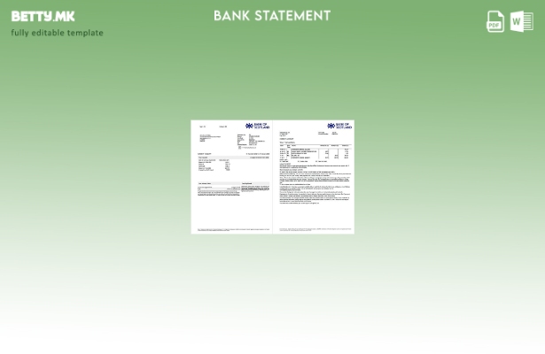 Модерен стил на шаблон за страници со зборови за извод на сметката на Обединетот