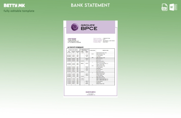 Модерен стил на France Groupe BPCE шаблон за извод од банка
