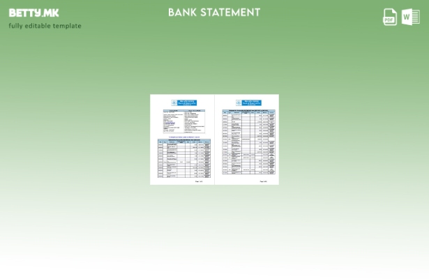 Модерен стил на India Bank of Maharashtra извод на сметката за страници со зборо