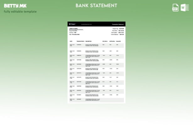 Модерен стил на Nigeria Chipper шаблон за изјава за трансакција