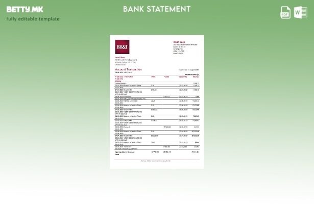 Модерен стил на USA BB&T Corp шаблон за збор за извод од банка