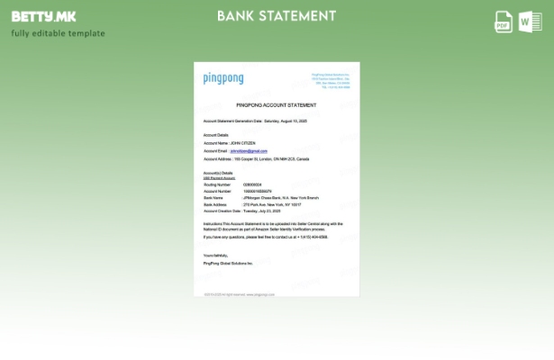 Модерен стил на USA California PingPong Global Solutions Inc шаблон за извод на