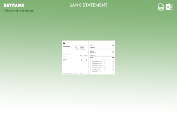 Модерен стил на USA One Finance, Inc. Шаблон за збор страници за извод од банка