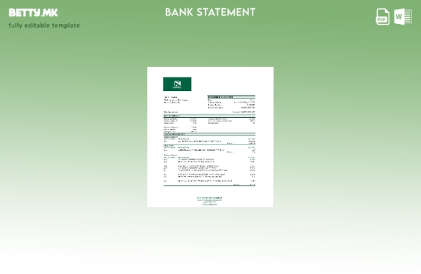 Модерен стил шаблон ексел за извод од банка од Лесото Недбаанк