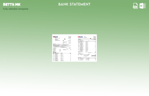Модерен стил шаблон за збор (страници) за извод од банка на САД во САД