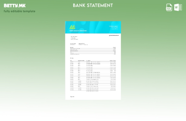 Модерен стил шаблон за збор за извод од банка Лили на САД