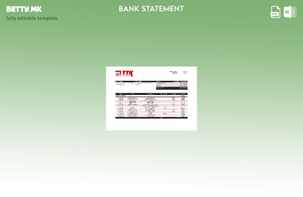 Модерен стил шаблон за збор за извод од банка ТТК Македонија