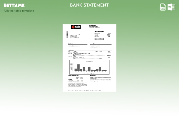 Модерен стил шаблон за збор за извод од банка во САД NAB