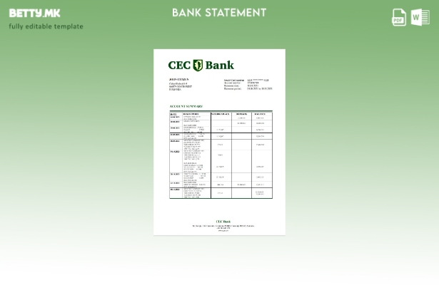 Модерен стил шаблон за збор за извод од банка CEC на Романија