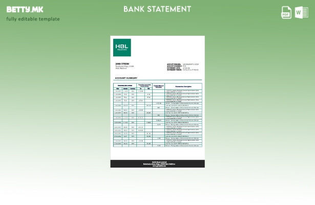 Модерен стил шаблон за збор за извод од банка HBL на Малдиви