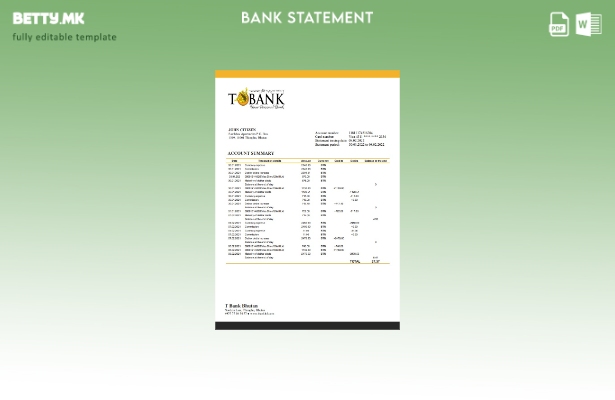 Модерен стил шаблон за зборови за изводи од Бутан Т банка