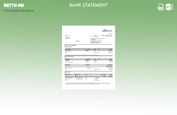 Модерен стил шаблон за зборови за изјава за кредитна картичка на Хонг Конг Citib