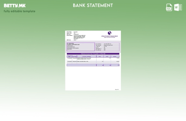 Модерен стил India Utkarsh Small Finance банкарски извод на сметка шаблон за збо