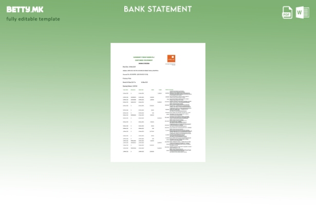 Модерен стил Nigeria Guaranty Trust Bank Plc за извод на сметката шаблон за верз