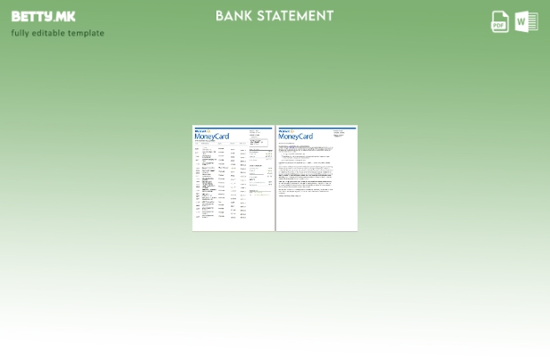 Модерен стил USA Walmart MoneyCard шаблон за збор страници за извод од банка