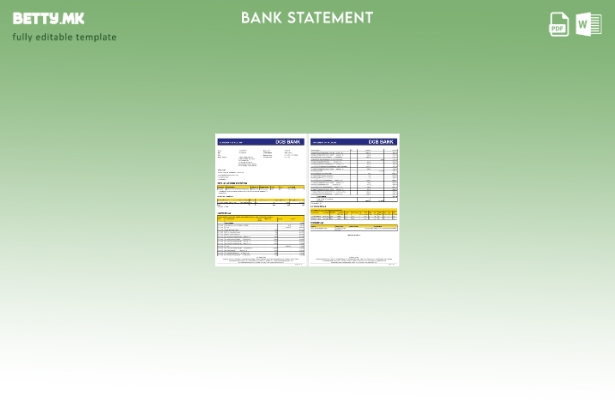 Модерен стил, Шаблон за збор страници за изводи од банка во Индија DCB