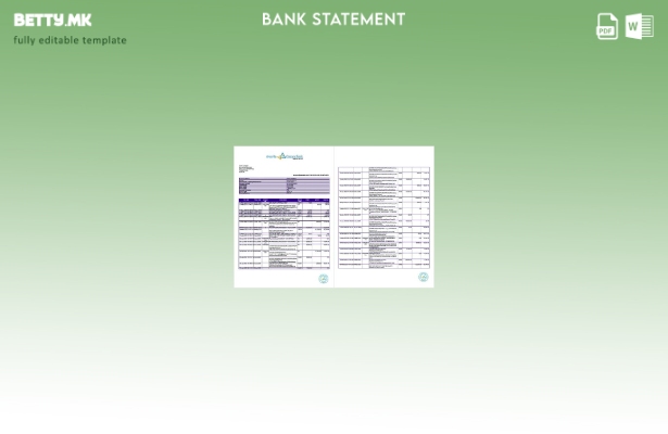 Модерен стил, Шаблон за зборови за изводи од банкарска сметка во Индија Канара