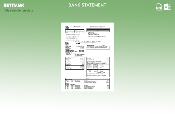 Модерен стил, шаблон ексел за банкарска кредитна картичка на САД, САД, САД