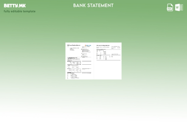 Модерен стил, шаблон за ексел страници за изводи од банка во САД PNC