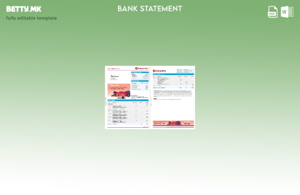 Модерен стил, шаблон за извод од банка во Австралија Бендиго