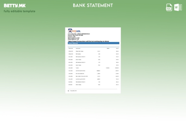 Модерен стилски шаблон за збор за изјава за сметката Пакистан Myabl