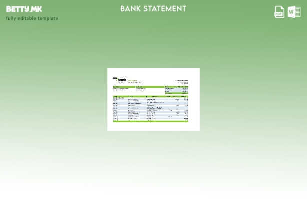 Шаблон ексел за извод од банка во модерен стил на Чехија Ер