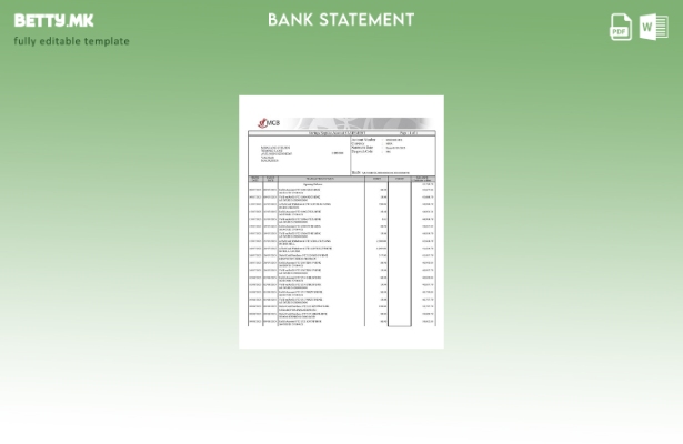 Шаблон за зборови за извод на сметката на Комерцијалната банка на Маурициус (MCB