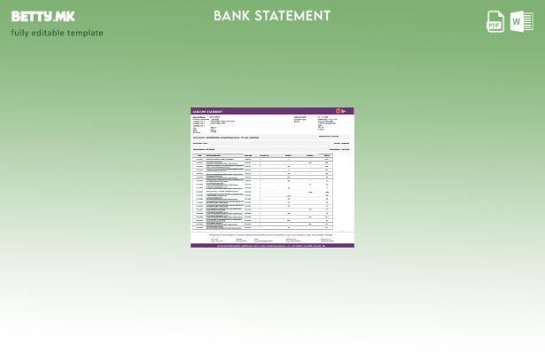 Шаблон за зборови за извод од банкарска сметка во модерен стил Индија АУ за мали