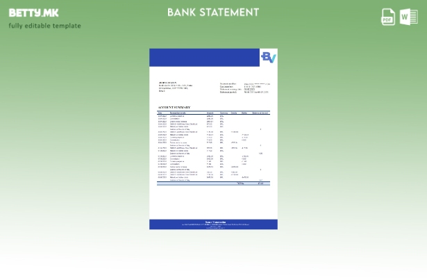 Шаблон за извод од банка во модерен стил Бразил Banco Votorantim