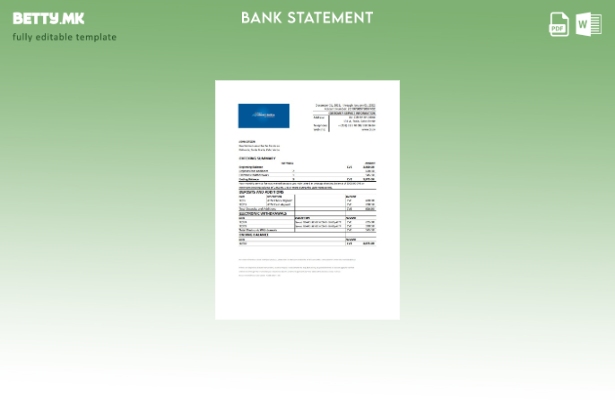 Шаблон за извод од банка во модерен стил Cabo Verde Banco Inter Atlântico