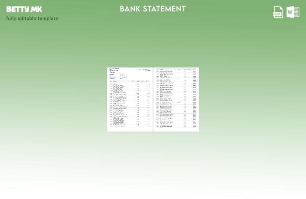модерен стил Јужна Африка Стандарден шаблон за збор за извод од банка
