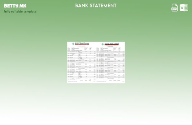 модерен стил Бангладеш Основен шаблон за збор од извод од банка
