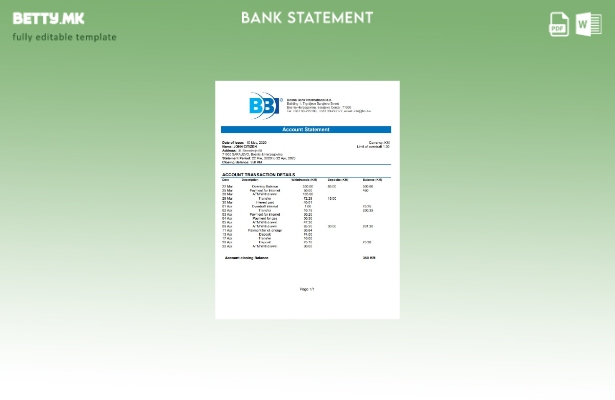 модерен стил Босна и Херцеговина Босна банка Меѓународна шаблон за извод од банк