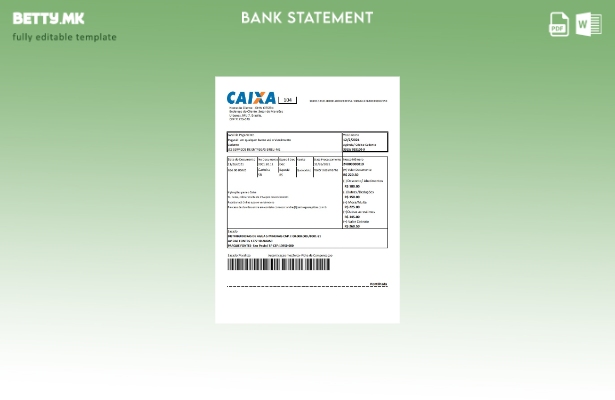 модерен стил Бразил Caixa извод на ексел шаблон