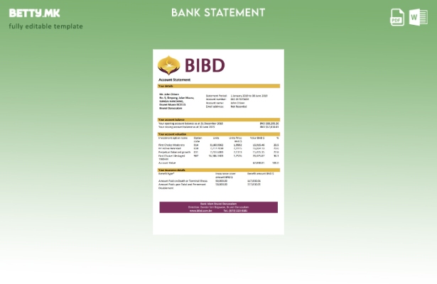 модерен стил Брунеи банка Ислам Брунеи Дарусалам шаблон за извод од банка